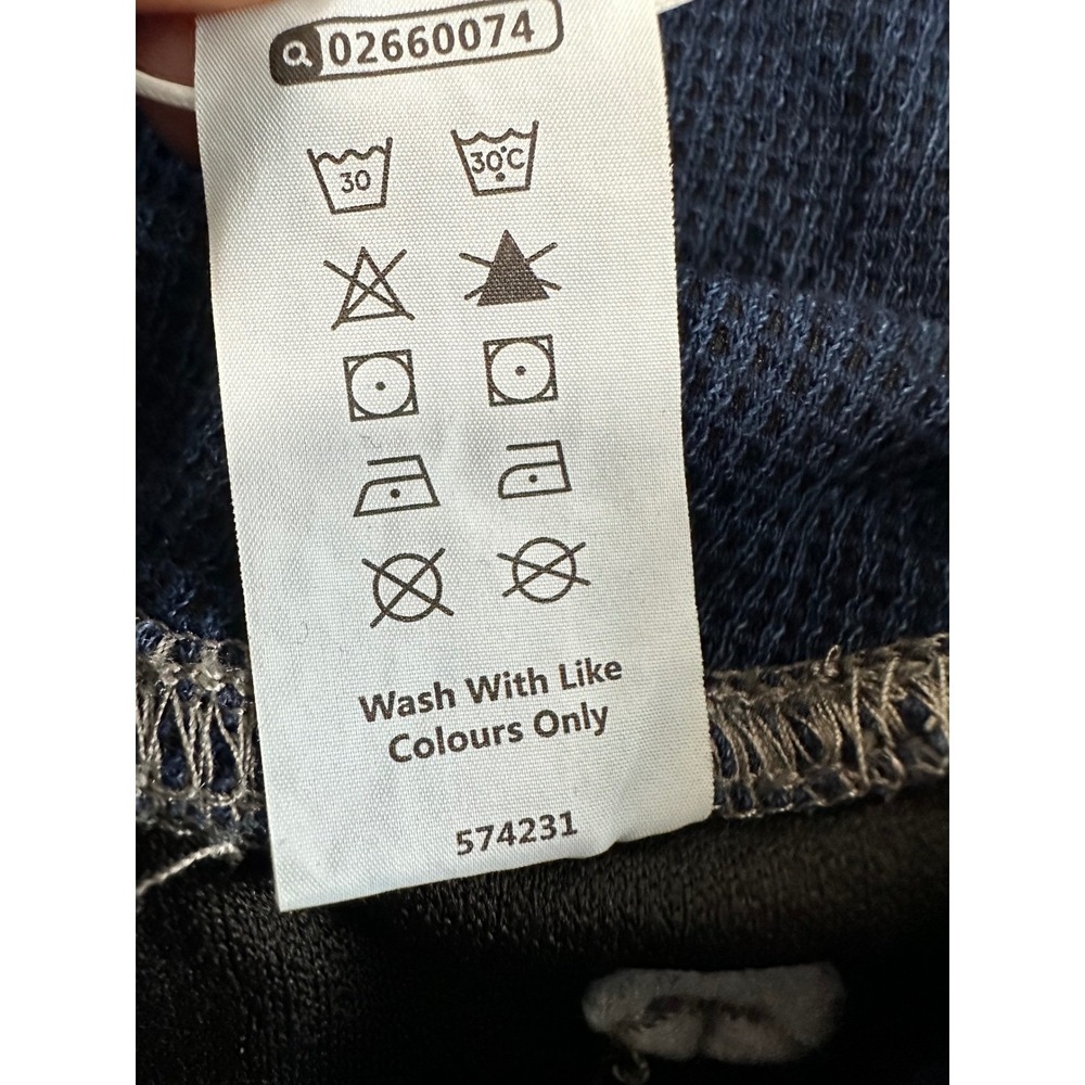 Halara Crossover Waist Waffle Knit Flare Pants Women M Reg Navy Blue Stretch NEW - Picture 6 of 14